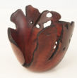 Natural edge wooden bowl pyrographed rim
